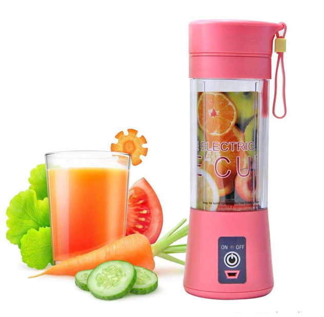 Street Vendor USB Rechargeable Juicer Blender 6 Blades Electric Blender Mini Portable Personal Size Juicer Cup USB Rechargeable Mixer 380ml Food Grade Water Bottle Portable Fruit Juicer Machine