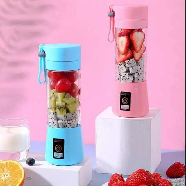 Street Vendor USB Rechargeable Juicer Blender 6 Blades Electric Blender Mini Portable Personal Size Juicer Cup USB Rechargeable Mixer 380ml Food Grade Water Bottle Portable Fruit Juicer Machine