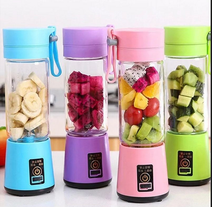 Street Vendor USB Rechargeable Juicer Blender 6 Blades Electric Blender Mini Portable Personal Size Juicer Cup USB Rechargeable Mixer 380ml Food Grade Water Bottle Portable Fruit Juicer Machine