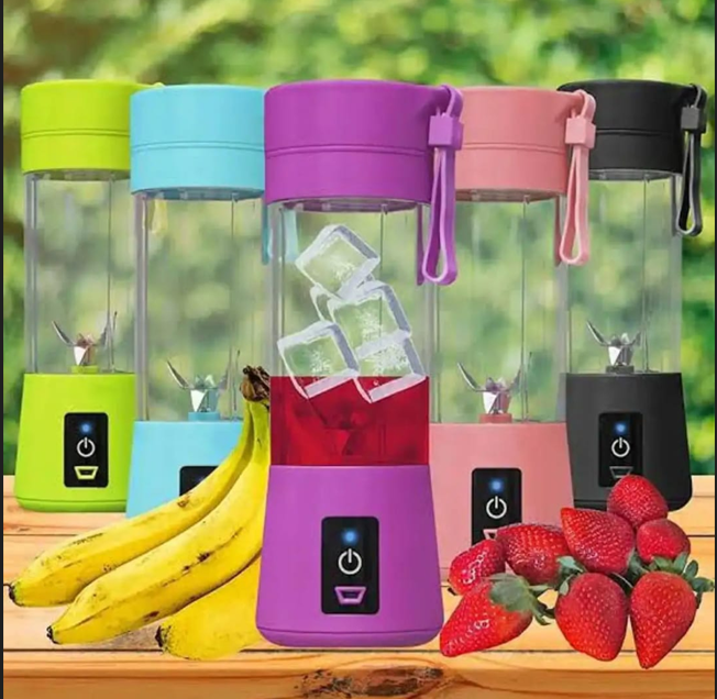 Street Vendor USB Rechargeable Juicer Blender 6 Blades Electric Blender Mini Portable Personal Size Juicer Cup USB Rechargeable Mixer 380ml Food Grade Water Bottle Portable Fruit Juicer Machine